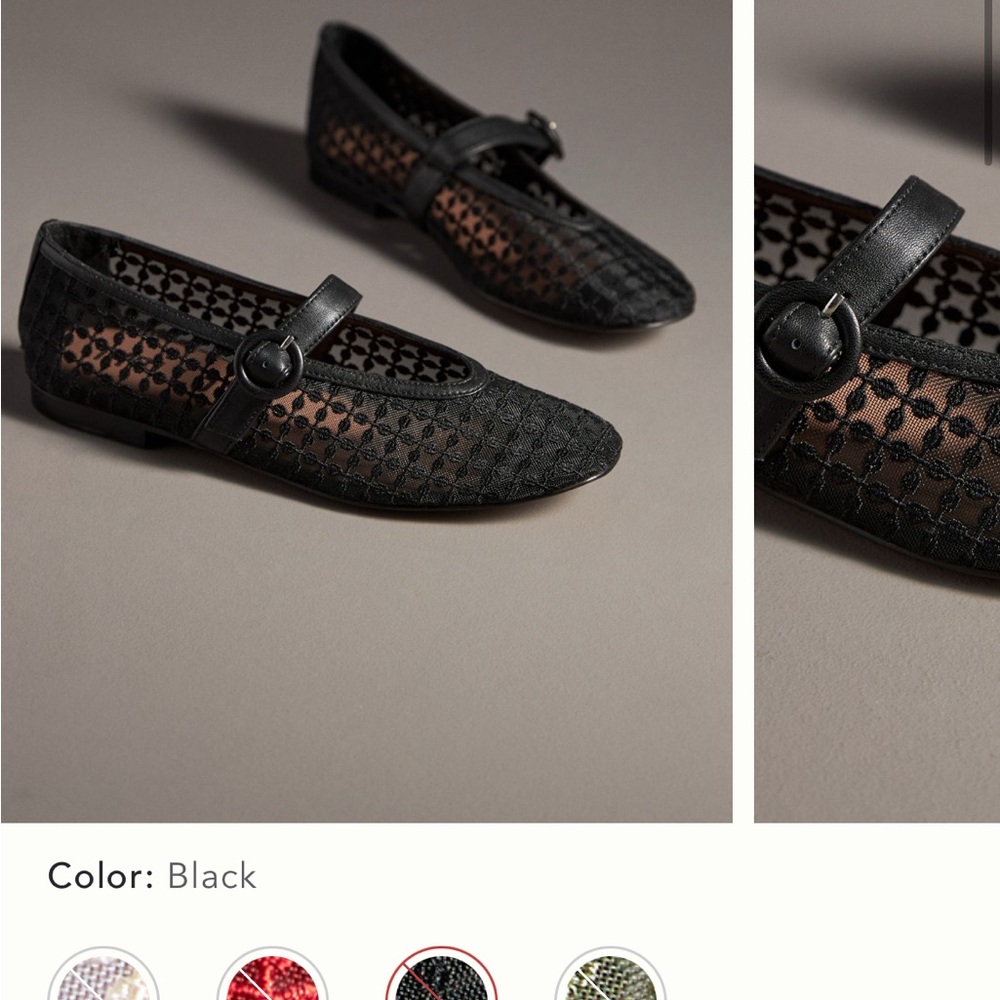 BIBI LOU: Anthropologie Black Mesh Ballet Flats EUC - Picture 2 of 10